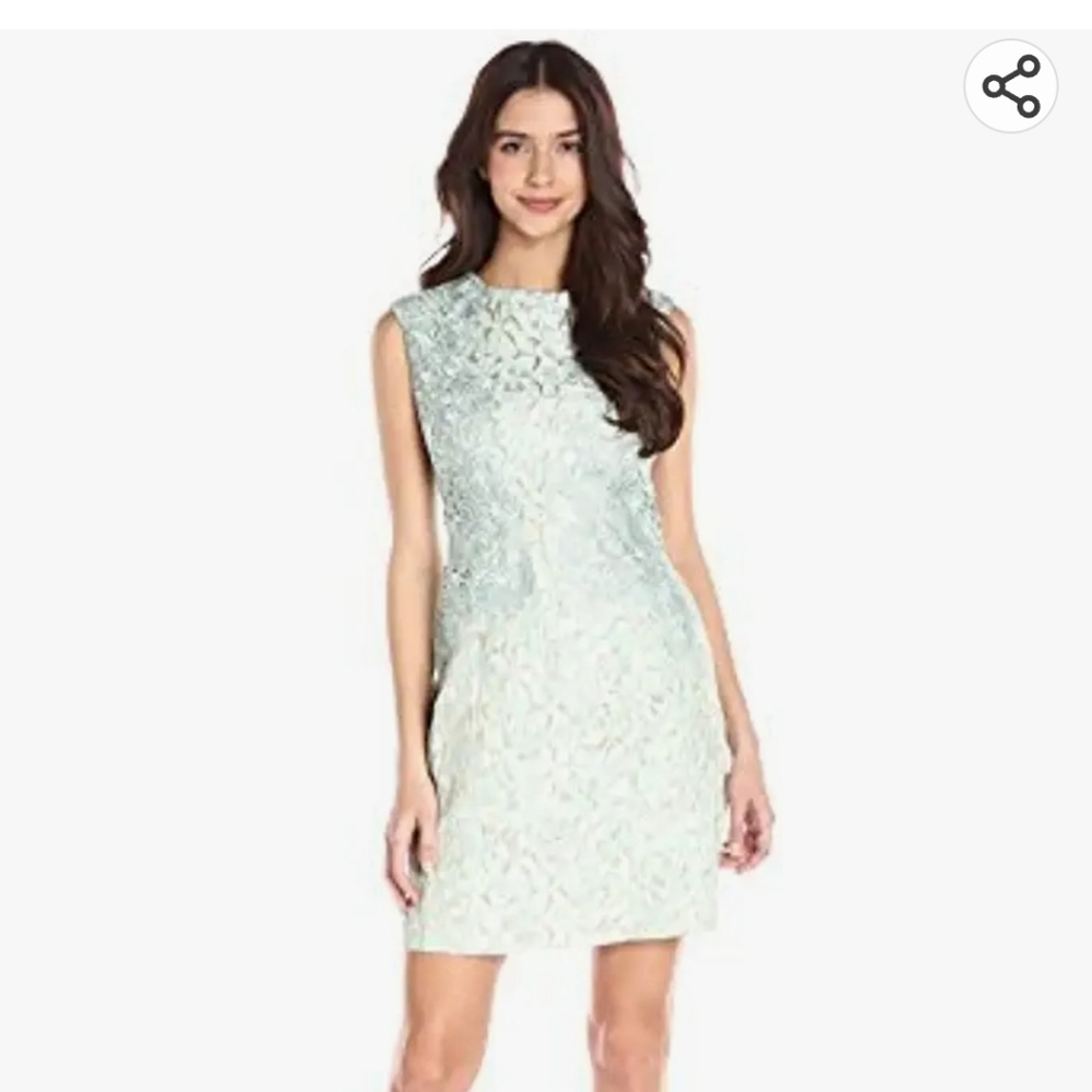 Size 6 Aidan Mattox Aidan Women's Cap Sleeve Metallic Jacquard Cocktail …